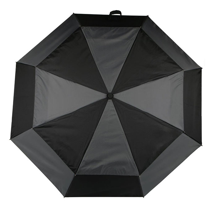totes ECO-BRELLA® Auto Open / Close Double Canopy - Black/Charcoal ( 3 Section ) Extra Image 1